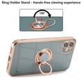 thumbnail image 4 of Electroplated Magnetic Ring Holder Case, 360 Degree with Rotation Metal Finger Ring Holder Magnet Car Holder Soft Silicone Shockproof Cover for iPhone 12 6.1 inch - Gray, 4 of 14
