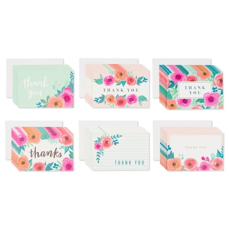 Elegant Wedding Thank You Cards - American Greetings 48-Count Assorted Thank You Greeting Cards