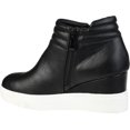 thumbnail image 4 of Women's Journee Collection Remmy Wedge Sneaker Black Faux Leather 7 M, 4 of 6