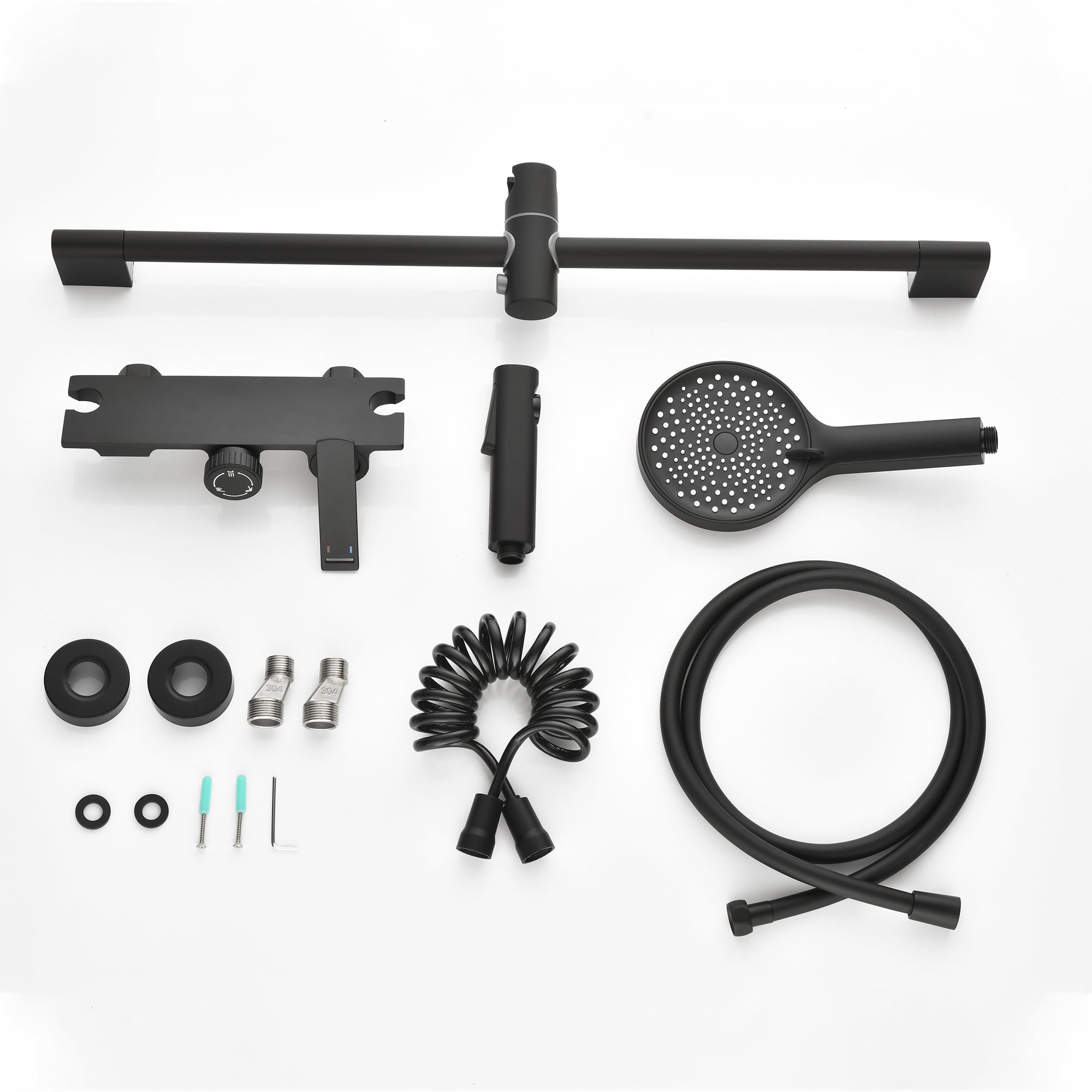 Wall Mounted Bathroom Bathtub Faucet with Hand Shower and Gun Spray