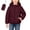 Wine, variant on Solid Color Hooded Zipper Down Jacket Casual Outerwear for Teen