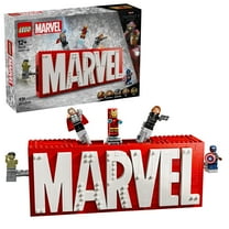 LEGO Marvel: MARVEL Logo & Minifigures Building Toy - Marvel Collectible Set for Kids, Boys and Girls, Ages 12  - Model Kit with 5 Minifigures - Gift Idea for Birthday - 76313
