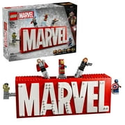LEGO Marvel: MARVEL Logo & Minifigures Building Toy - Marvel Collectible Set for Kids, Boys and Girls, Ages 12+ - Model Kit with 5 Minifigures - Gift Idea for Birthday - 76313