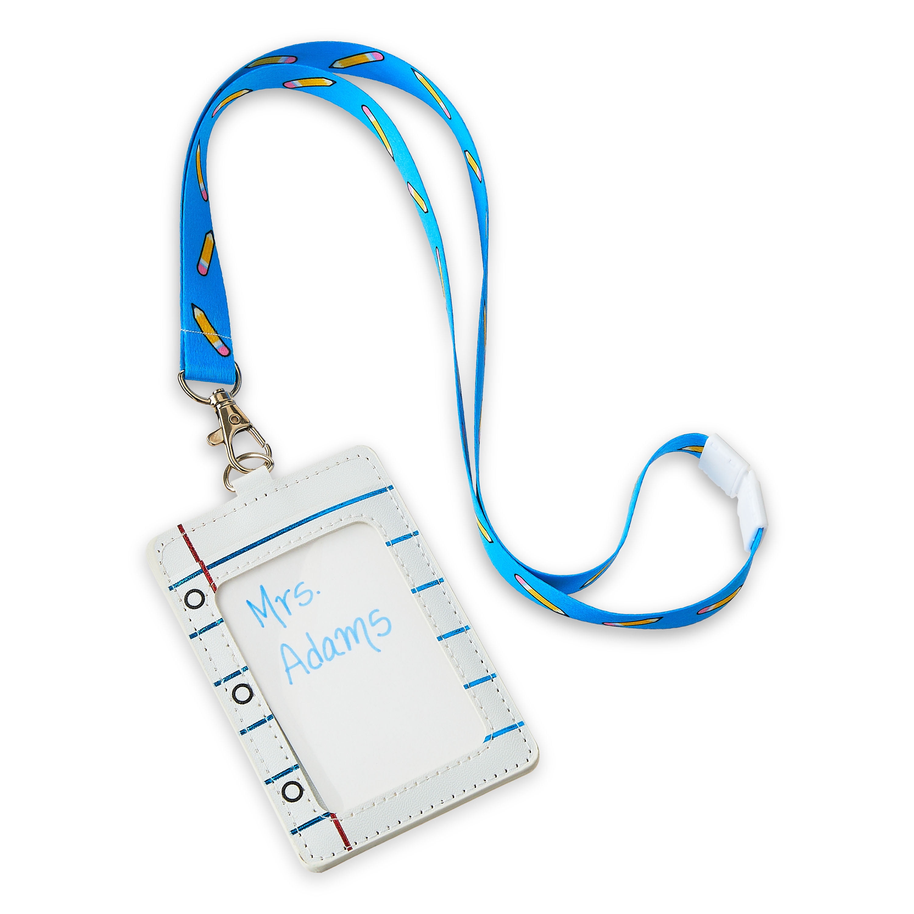 Pen+Gear Notebook Paper Teacher Badge Holder with Breakaway Lanyard, Multicolor