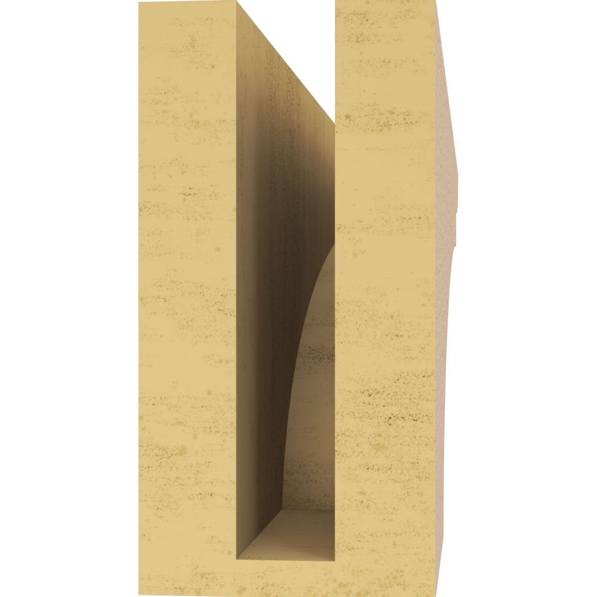 3"W x 18"D x 6"H Thin Yorktown Rough Cedar Woodgrain TimberThane Corbel, Primed Tan
