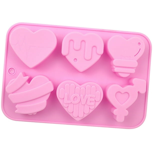 Uuowzo 6 Multi-heart Tool Pudding Dessert Tool Cake Decoration Baking Utensils Christmas Tool for Valentine'S Day Home Setting, Pink