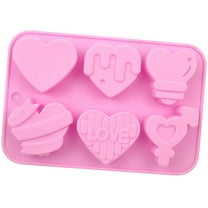 Nmdmisc Heart-Shaped Silicone Molds,6 Cavity Silicone Chocolate Trays Molds,for Chocolate,Soap,Cake,Ice Cubes,Baking Homemade treats,for Wedding Engagement Valentines Mother Day
