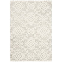 SAFAVIEH Blossom Cletus Damask Wool Area Rug, Grey/Ivory, 4' x 6'