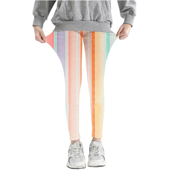 Tie Dye Leggings for Girls Super Stretch Skinny Cotton Comfort Pants Sleepwear Lightweight Fashion Toddler Fall Outfits, Orange, 3 Years