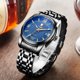 thumbnail image 3 of Reloj analógico de lujo para hombre Reloj de cronógrafo con fecha mecánica automática Azul negro Hugo Reloj de negocios para hombre, 3 of 10