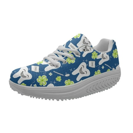 

INSTANTARTS Casual Women Spring Autum Walking Shoe Home Pink Girl Female Nurse Shoes Funny Dentist Teeth Print Breat Sneakers