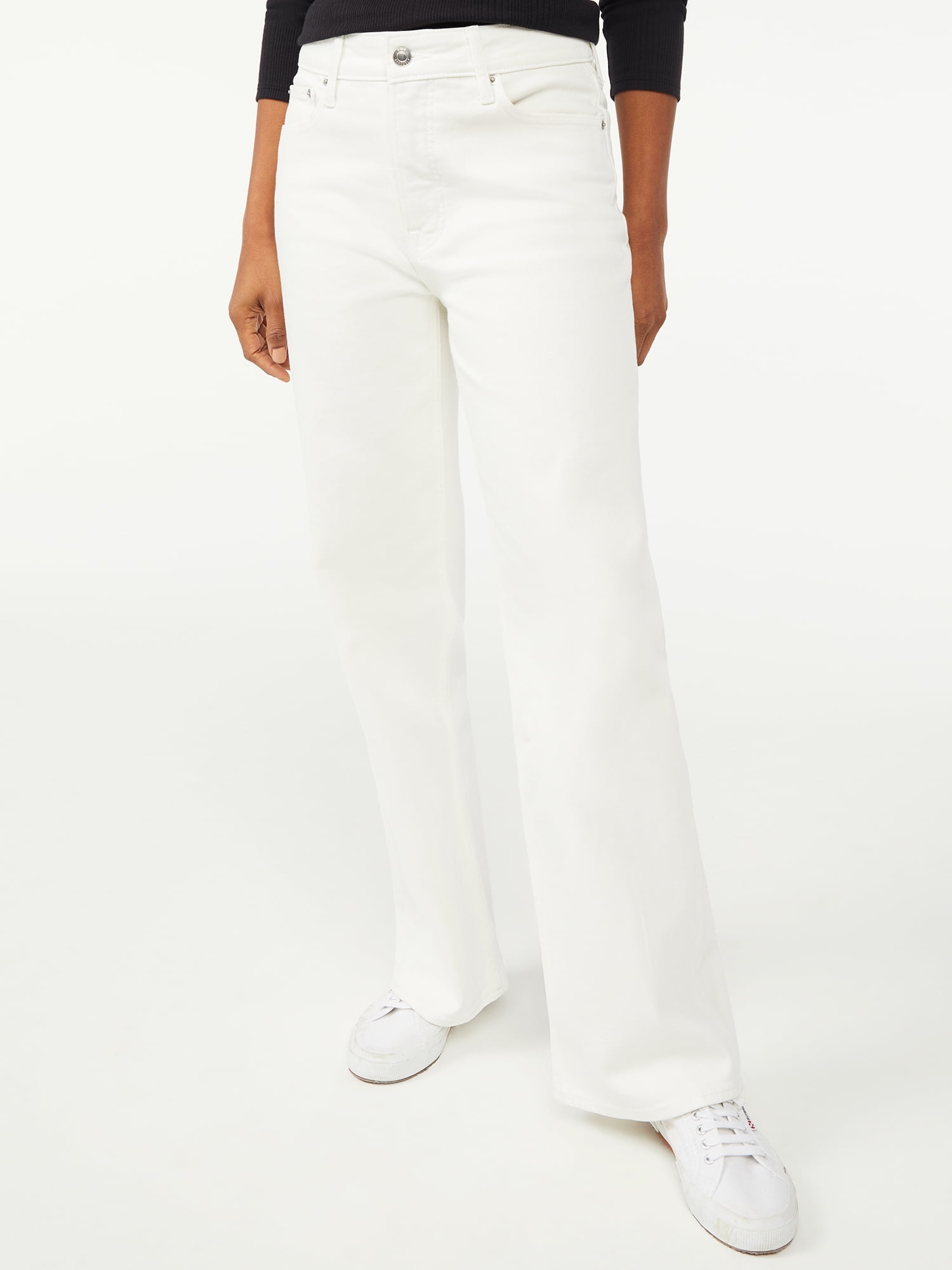 Free Assembly Women's High Rise 70’S Full Wide Leg Straight Jeans