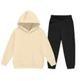 thumbnail image 4 of Cethrio Boys Outfit Sets, 2 Piece Athletic Casual Long Sleeve Hoodies and Sweatpants Sets Khaki Size 6, 4 of 5