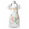 thumbnail image 3 of Saying Apron, Element Pattern with Infant Bodysuit Feeding Bottle and Rattle, Unisex Kitchen Bib with Adjustable Neck for Cooking Gardening, Adult Size, Multicolor, by Ambesonne, 3 of 4