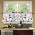 thumbnail image 4 of Yayeee Kitchen Curtains Tier Set of 2 Light Filtering 57"x36" Over Sink Window Panels, Cartoon Blue Houses, 4 of 7