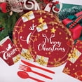thumbnail image 6 of Nkmbld 168Pcs Christmas Disposable Paper Dinnerware Set Includes Dinner Plates, Dessert Plates, Cups, Napkins, Knives, Forks, Spoons for Multi Person Gatherings, 6 of 6
