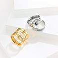 thumbnail image 4 of Rynsito Men's Ring Stainless Steel Wedding Bands with Cubic Zirconia Ring for Men Women Size 5-11, 4 of 5