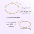 thumbnail image 5 of JUPITER Square Bead Bracelet, 14K Gold Plated Cube Bead Chain Bracelet Creative Handmade Bracelet for Women, Cube Bead Bracelet for Valentine's Day, Mother's Day, Birthday Jewelry Gifts, 5 of 5