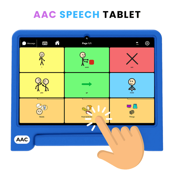 TalkingTiles AAC Device Communication Tablet for Autism and Speech Therapy   Case Blue 1-Pack