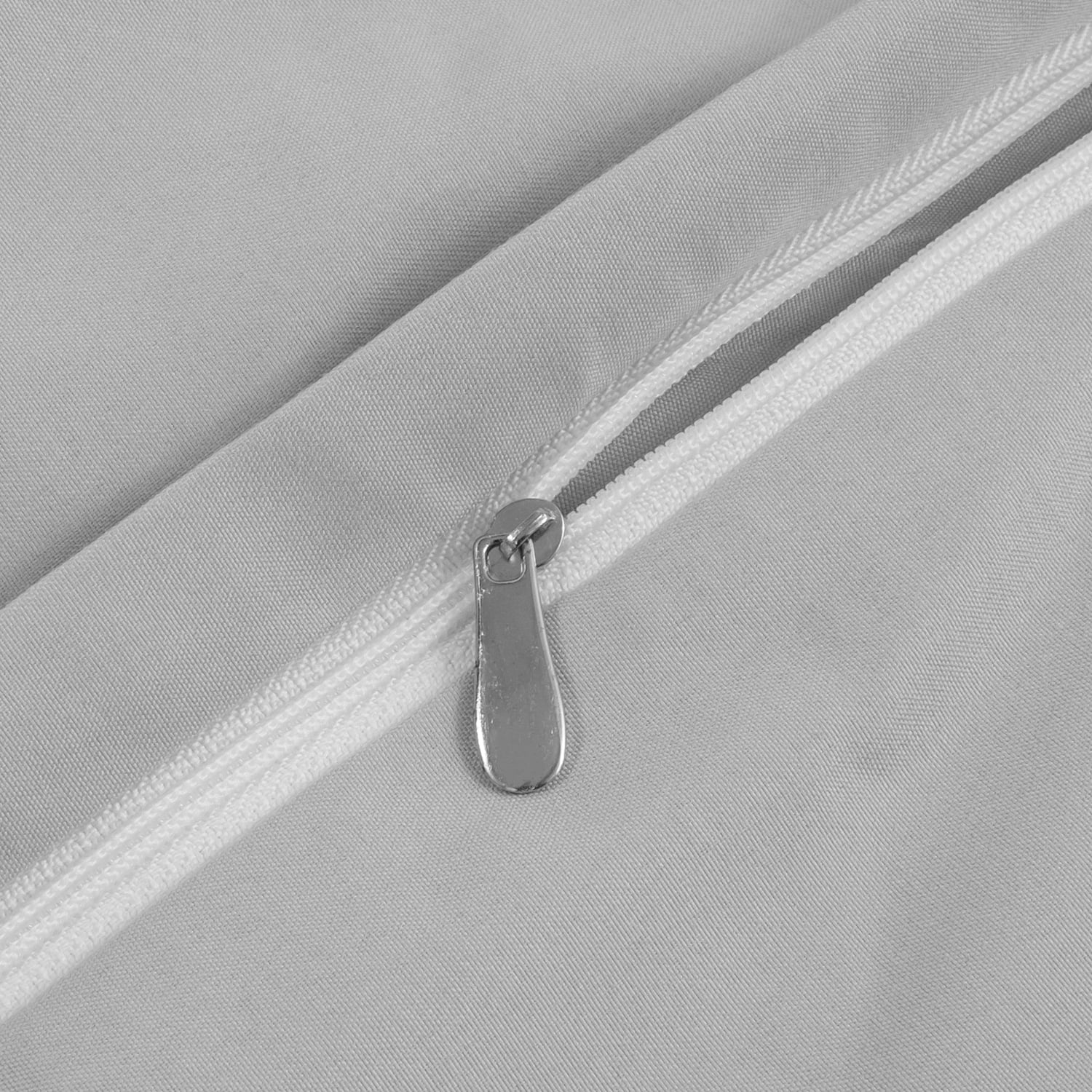 Sweet Home Collection, Luxurious 3 Piece Microfiber Pinch Pleat Pintuck Duvet Cover & Pillow Sham Set - Queen, Silver
