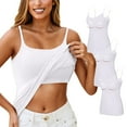 thumbnail image 2 of WTOBBY 3-Pack Women's Camisole with Built-in Chest Pad, Sexy Oversized Underwear Set, Soft Stretchy Comfort Fit Plus Size Tank Tops for Layering,White XL, 2 of 4