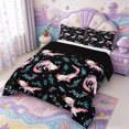 thumbnail image 2 of Manfei Cute Amphibian Axolotl Full Size Comforter Sets,Cartoon Animals Print Bedding Comforter Set,Black Reversible,3-Piece,1 Comforter and 2 Pillowcases, 2 of 7
