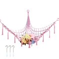 thumbnail image 1 of PENGXIANG 2Pcs Large Mesh Toy Net Handmade Braid Triangle Hanging Hollow Design Stuffed Animals Net Household Supply, 1 of 10
