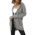 thumbnail image 5 of Qiylii Women’s Knitted Cardigan Solid Color Long Sleeve Hooded Long Sweater, 5 of 9
