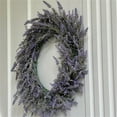 thumbnail image 4 of 17.7 inch Artificial Lavender Wreath – Weather-Resistant Evergreen Floral Garland for Wedding/Mother's Day/Home Decor, 4 of 8