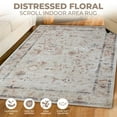 thumbnail image 5 of Superior Swan Floral Non-Slip Washable Indoor Area Rug, 10' x 14', Cream, 5 of 13