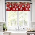 thumbnail image 5 of Christmas Balls Red Valances for Windows Winter Poinsettia Fir Tree Snowflakes Rod Pocket Curtain Valance Window Treatment Short Curtains for Kitchen Living Room, 60"x18", 5 of 5
