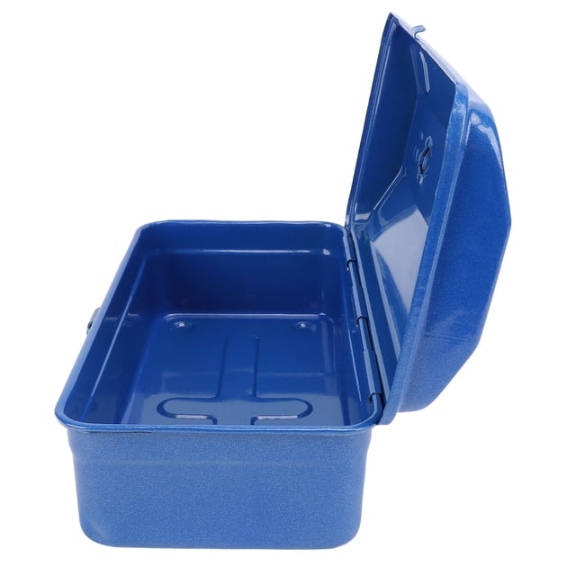Portable Storage Box, Blue Toolbox Metal Structure High Load Bearing Portable Tool Storage Organizer for Workshop Garage Car Job Site