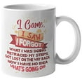 thumbnail image 1 of I Came, I Saw, I Forgot. Funny Canny Coffee & Tea Gift Mug for Forgetful Mom, Dad, Grandma, Grandpa, Scholars, Student, Adventurer, Traveler, Wanderer, Hiker, Camper Boys, Girls, Men & Women (11oz), 1 of 4