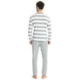 thumbnail image 2 of Purcoar Men's Pajamas Set Striped Open Chest Long Sleeve Sleepwear Pj Sets, 2 of 6