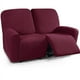 thumbnail image 1 of Nvzi Funda de sofá elástica de jacquard, funda de sofá de forro polar, funda de sillón reclinable para sala de estar, fácil de instalar, lavable, protector de sofá de 2 plazas (rojo oscuro), 1 of 4