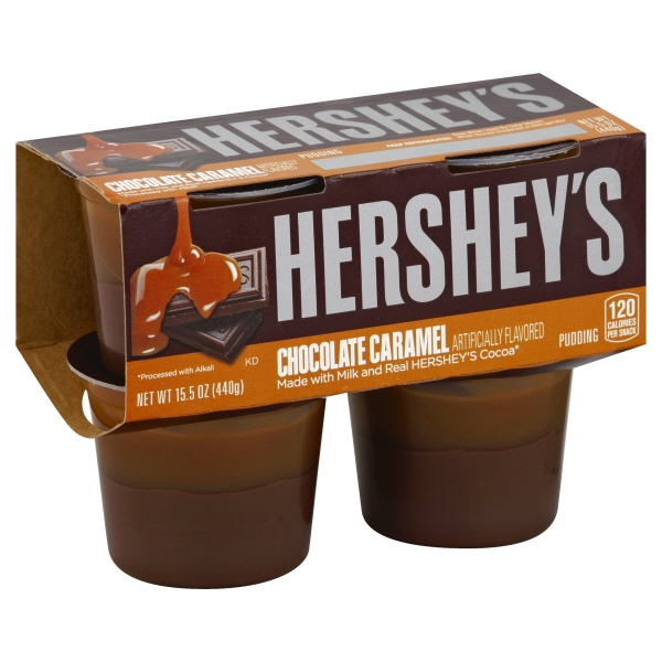 Hershey's Chocolate Caramel Pudding, 3.875 Oz., 4 Count