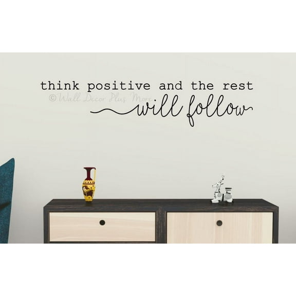 Positive Decals for Walls Vinyl Decals School Motivational Wall Sticker 44x10-Inch Black
