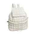 thumbnail image 2 of Sioweci 18L Quilted Backpack for Women Puffer Hiker Pack Top Flap Drawstring Backpack Padding Travel Cloud Gym Bag White, 2 of 13