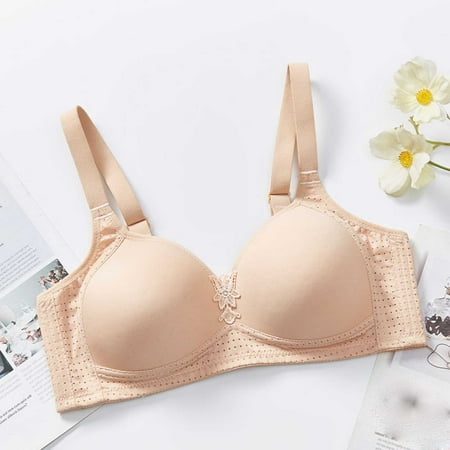 Up to 60% off Wireless Bra  Women s Large Size Thin Comfortable Breathable Push-up Adjustable Bra(Beige 40)