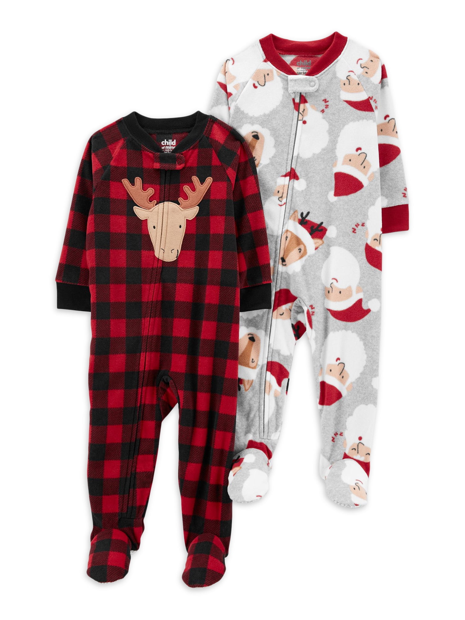 Carter's Child of Mine Toddler Boys Santa Fleece Sleep Set, 2-Pack, 1-Piece, 18 Months-5T