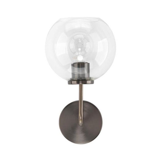 Benzara BM241171 Wall Sconce with Metal Frame & Glass Shade, Gray
