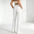 thumbnail image 2 of ZunFeo Womens High Waisted Straight Leg Pants with Pockets Cream White Elastic Waist Pull On Stretchy Casual Trousers for Business Office Work Everyday Spring Summer,Size M, 2 of 6