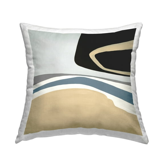 Stupell Industries Beige Geometric Abstraction Square Decorative Printed Throw Pillow, 18 x 18
