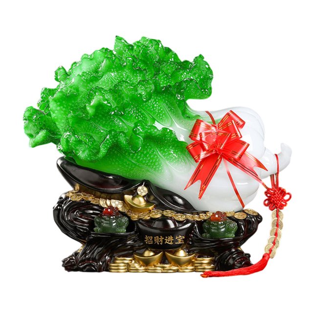 Artesanía de Jade, decoración de resina de repollo chino, escultura de repollo de Jade de prosperidad para sala de estar, coche, oficina, decoración