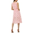 thumbnail image 3 of INSPIRE CHIC Women's Summer Dresses Wrap Ruffle Hem Round Neck Keyhole Back Sleeveless Floral Dress XL Pink, 3 of 5