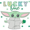 thumbnail image 2 of Men's Star Wars: The Mandalorian St. Patrick's Day Grogu Lucky One Shamrock  Graphic Tee White Small, 2 of 5