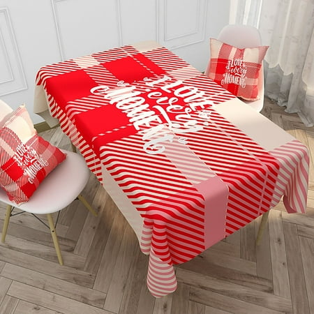 

Haykey Tablecloths For Rectangle Tables Tablecloths For Rectangle Tables Cloth Creative Valentine S Day Polyester Cotton Printed Table Flag Table Decorations