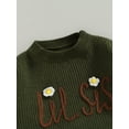 thumbnail image 5 of Bagilaanoe Newborn Baby Girls Knitted Romper Sweater Long Sleeve Bodysuits Letter Embroidery Pullover 3M 6M 9M 12M 24M Infant Warm Jumpers Tops Fall Loose Knitwear, 5 of 8