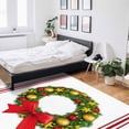 thumbnail image 5 of Christmas Wreath Area Rug 2x3ft Pig Bow Animal Red Stripes Winter Farm Non-Slip Washable Square Rugs Soft Felt Indoor Floor Mat for Bedroom Kitchen Living Room Bathroom, 5 of 8