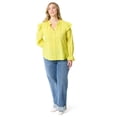 thumbnail image 5 of Jessica Simpson Women's and Women's Plus Arista Ruffle Long Sleeve Shirt, Sizes XS-5X, 5 of 5